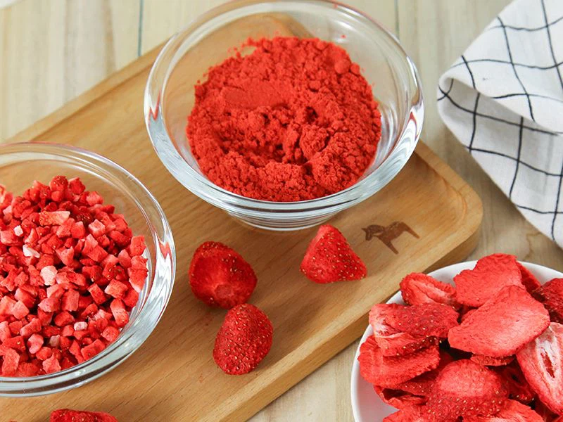 ¿Están las fresas liofilizadas en la sección de congelados?
