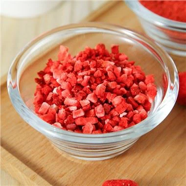 Fresas liofilizadas trituradas