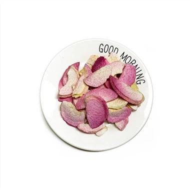 Rebanada de melocotón con miel liofilizada